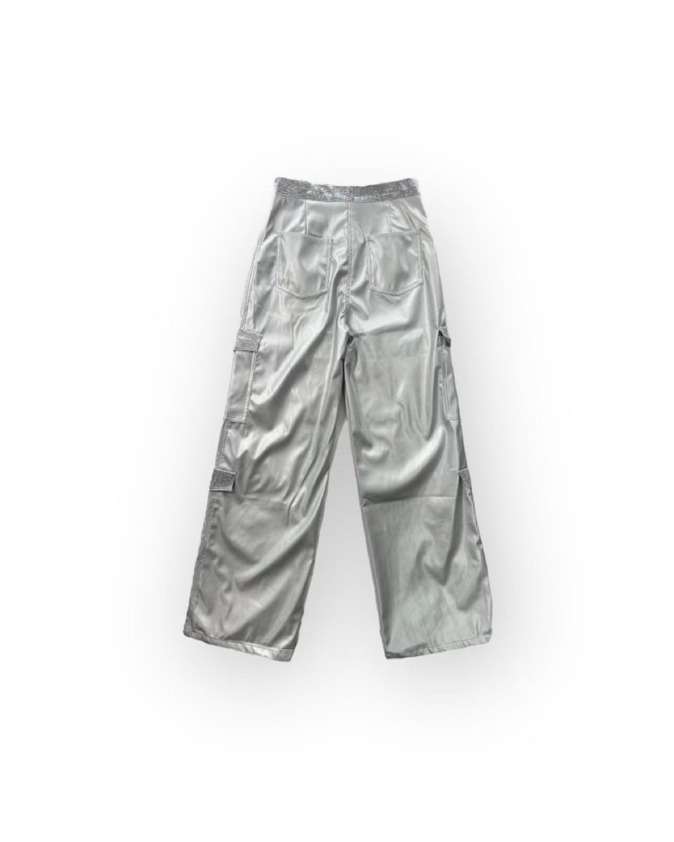 Shimmering Silver Pocket Pants